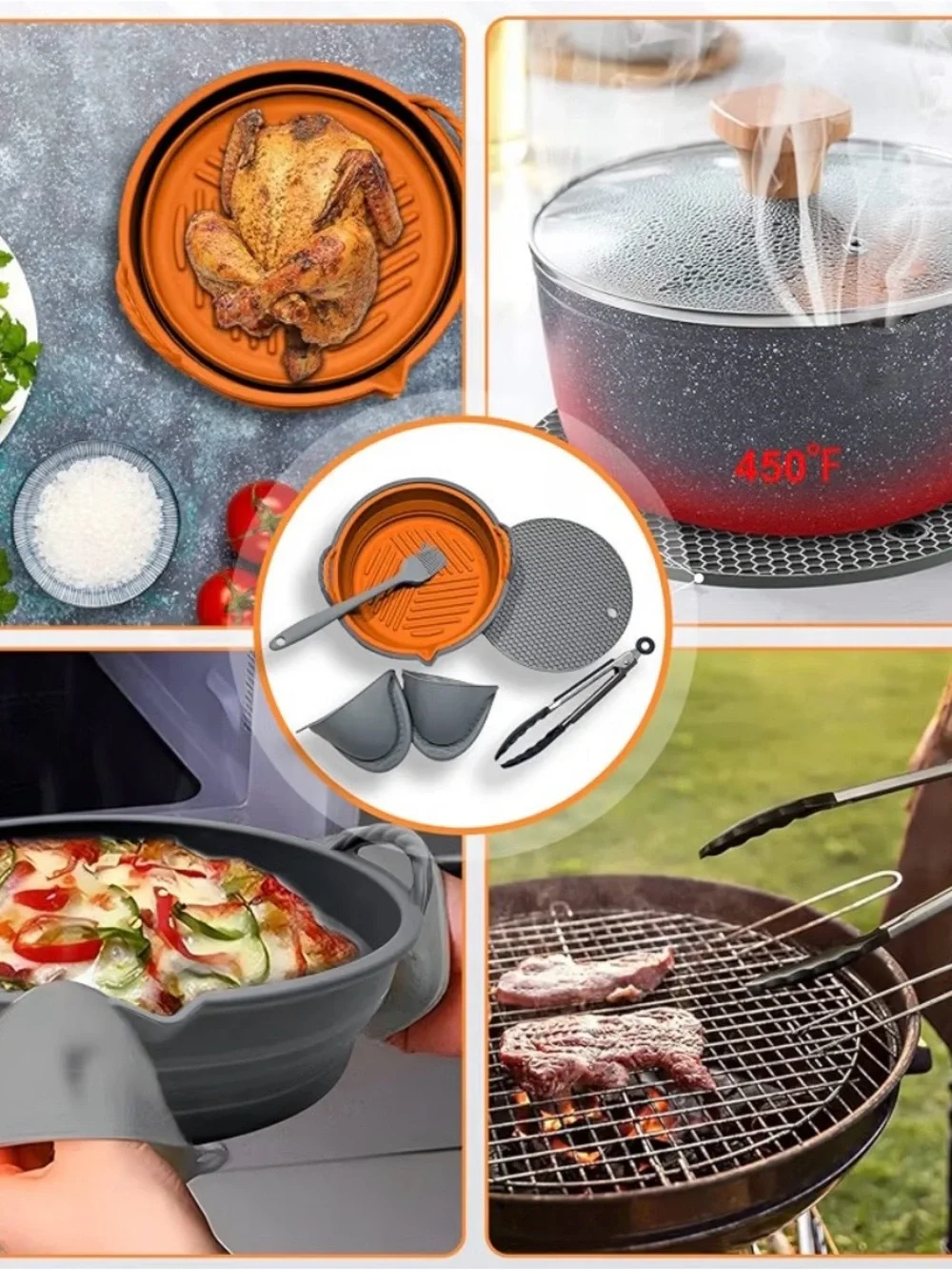 Aliziel Air Fryer Accessories Silicone Set NIB